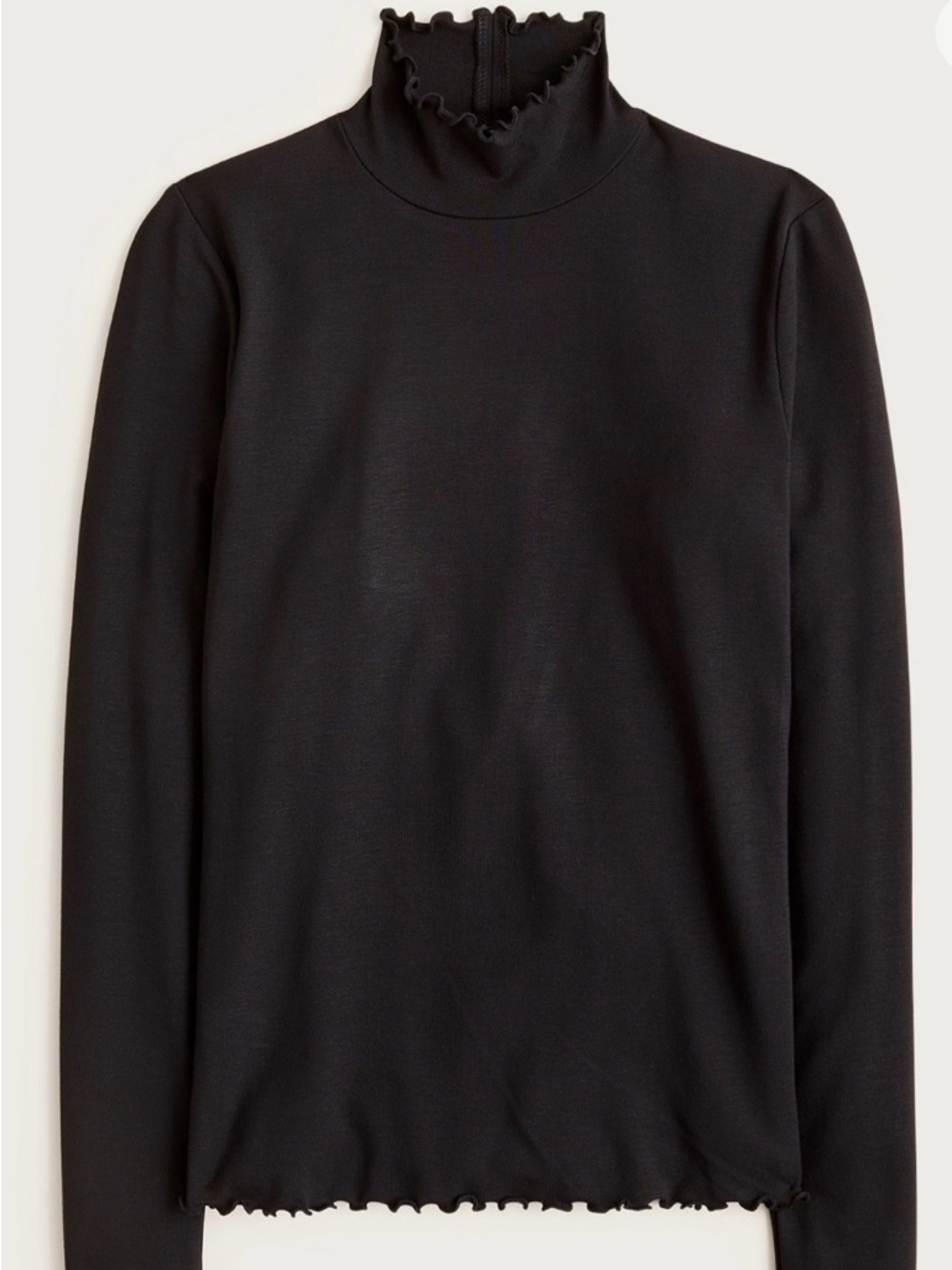 J. Crew Black Mock Neck Long-Sleeve Turtleneck Tee XS NWT